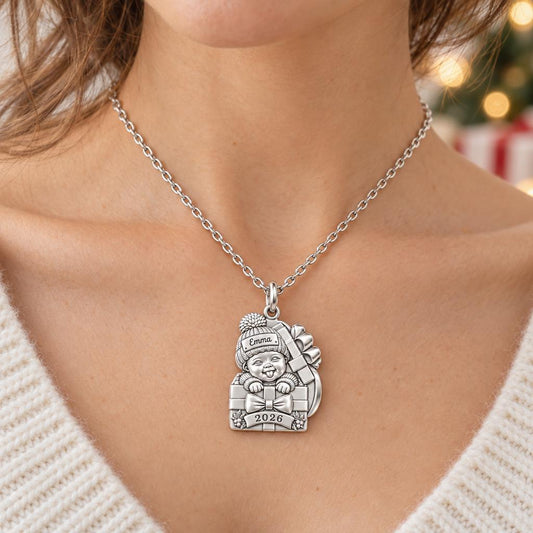 Baby's First Christmas Gift Charm Necklace Set